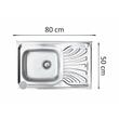 Freddo SN9001S Spüle, für Maske, linkes Becken, Antikalk, 80x50cm, Edelstahl