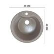 Kitchen sink Sanitec Pi SN9032BEJ, granite-composite, beige, 1 round bowl, 49 cm