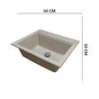 Kitchen sink Sanitec Vena SN9034 BEJ, granite-composite, matte beige, 1 bowl, 60 x 50 cm