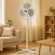 Ventilateur sur pied HAUSBERG XB-110, 55 W, 16 pouces, 3 vitesses, oscillation, hauteur réglable, blanc