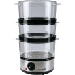 Hausberg HB-1355 Dampfgarer, Leistung 400 W, 7,2 L, 3 herausnehmbare Einschübe, Fassungsvermögen: 2,4 L / Einschub, Silber