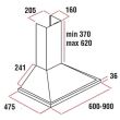 Decorative built-in hood Hausberg HB-1260AB, Suction power 400 m3/h, 1 motor, 60 cm, White