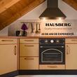 Einbaubackofen Hausberg HB-8055RST, Elektrisch, Leistung 2000 W, 57 l, 4 Funktionen, Umluft, Timer, Klasse A, Schwarz/Gold