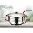 Edelstahltopf mit Metalldeckel Ertone MN-532, 22 cm, 3 Liter