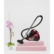 Odkurzacz bezworkowy Hausberg HB-2820RS, 2400 W, 4,5 litra, 85 dB, filtr zmywalny, system multicyklonowy, czarno-czerwony