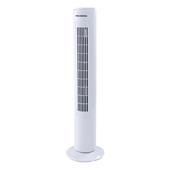 Hausberg HB-5950AB Tower Fan, 60 W, 3 Operating Modes, 3 Speeds, White