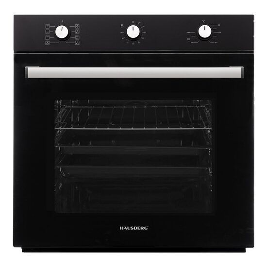 Einbaubackofen Hausberg HB-8053NG, Elektrisch, Leistung 2225 W, 71 l, 6 Funktionen, Umluft, Timer, Klasse A, Schwarz