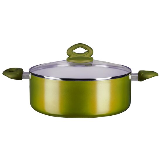 Keramiktopf mit Deckel Hausberg HB-H714GA, Silikongriffe, 4 l, 24x10,2 cm, Gelb