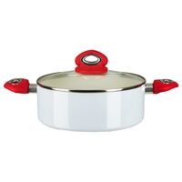 Keramiktopf mit Deckel Hausberg HB-H714AB, Silikongriffe, 4 l, 24x10,2 cm, Weiß