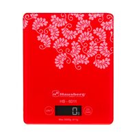 KÜCHENWAAGE HB6011 ROT (Batteriegebühr inbegriffen)
