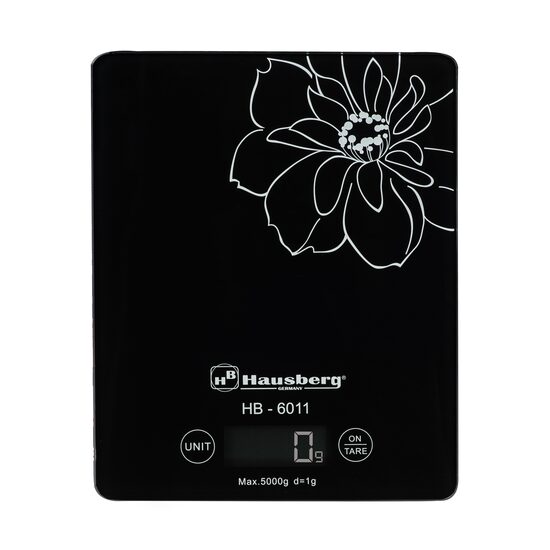 KÜCHENWAAGE HB6011 SCHWARZ (Batteriegebühr inbegriffen)