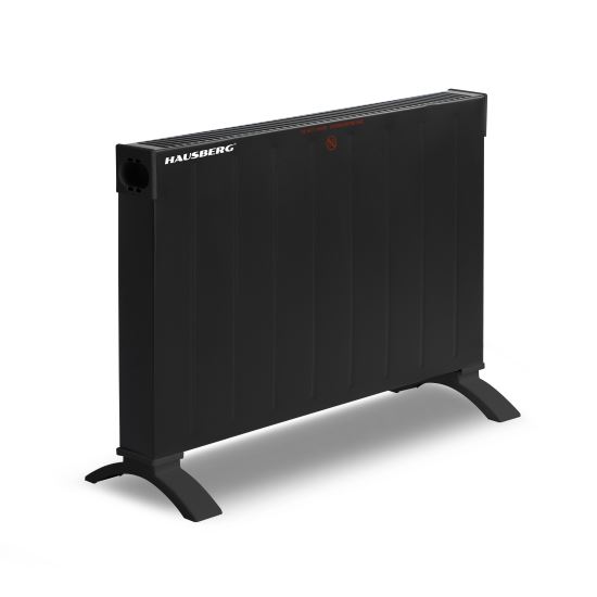 Hausberg HB-8204 Elektrokonvektor, 2500W, 2 Leistungsstufen, Kippschutz, Schwarz