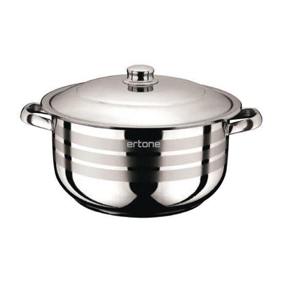 Marmite en acier inoxydable avec couvercle en métal Ertone MN-536, 26 cm, 6 litres
