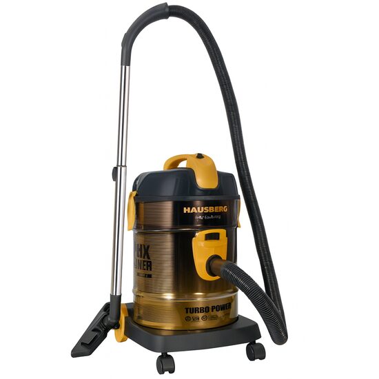 Turbo-Power-Staubsauger Hausberg HB-2835AU, Leistung 2000-2400W, Fassungsvermögen 21L, Geräuschpegel 76dB, waschbarer Filter, Metallgehäuse