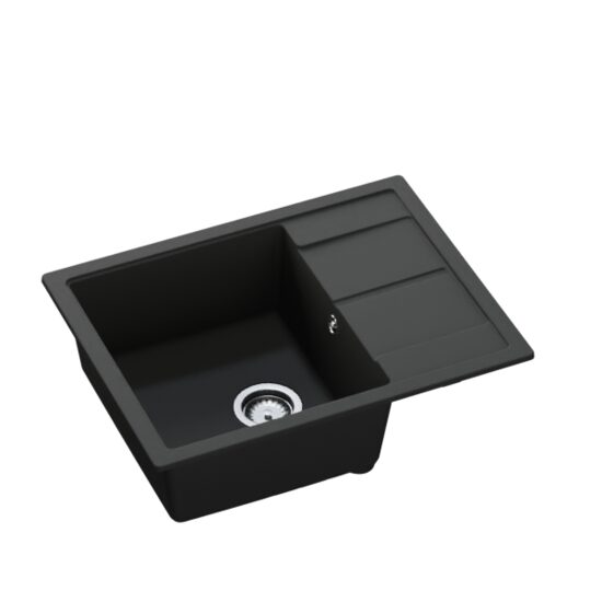 Hausberg Delia HBC-9901 Küchenspüle, Komposit, schwarz, 79 x 50 cm