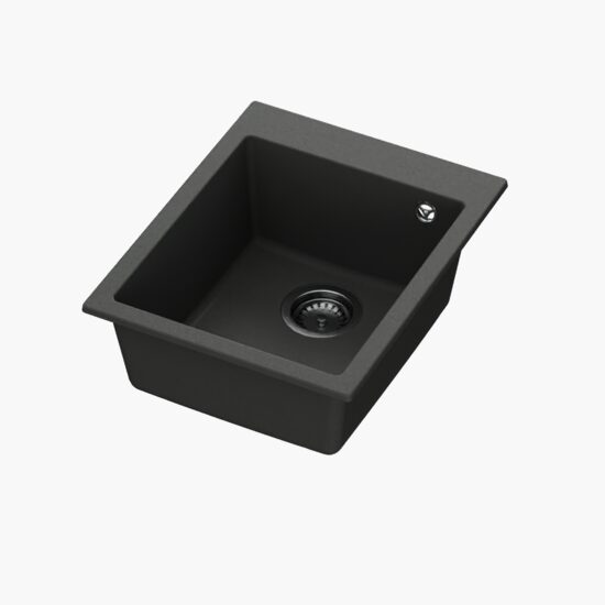 Zlew kuchenny Hausberg Sero HBC-9601, kompozyt, czarny, 40 x 50 cm