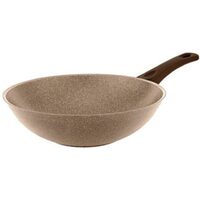 Profi Wok HAUSBERG HB-H1550, 28cm, 3,2L, gepresster Aluminium-Granitstein, beige