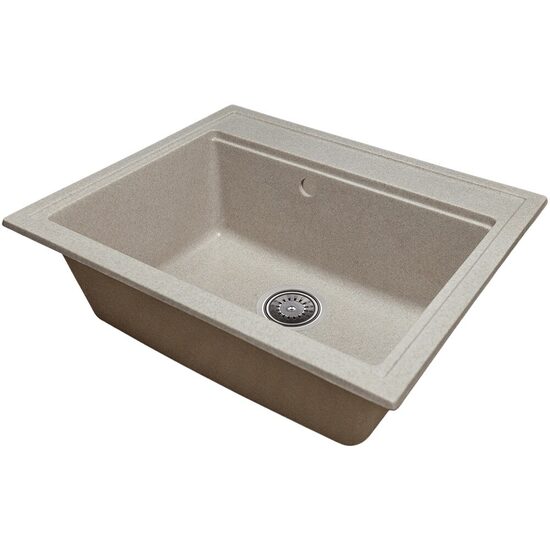 Kitchen sink Sanitec Vena SN9034 BEJ, granite-composite, matte beige, 1 bowl, 60 x 50 cm
