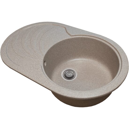 Kitchen sink Sanitec NS SN9033DR-BEIGE, granite-composite, beige, 1 right bowl, 78 x 50 cm