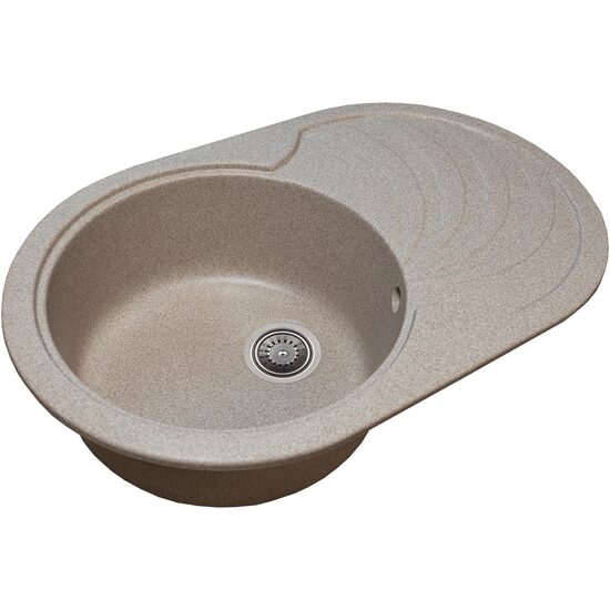 Kitchen sink Sanitec NS SN9033ST-BEIGE, granite-composite, beige, 1 left bowl, 78 x 50 cm