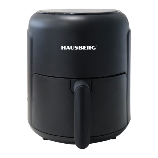 Hot air fryer HAUSBERG HB-2356, 1000-1200 W, 2.6 liters, 30 min timer, adjustable thermostat 80 - 200 degrees C, 5 cooking programs, overheating protection, Black