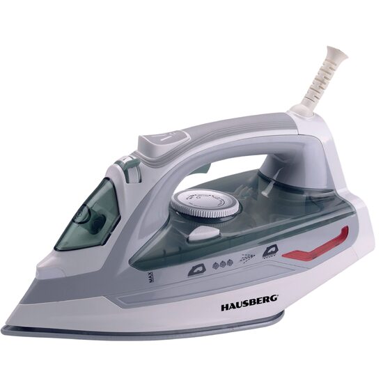 Fer à repasser avec semelle en céramique HAUSBERG HB-HB7812VR, 2000-2300 W, 400 ml, blanc-vert
