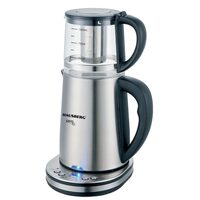 Digitaler Teekocher HAUSBERG HB-3640IN, 1500W, 1,7L Tasse, 1L Wasserkocher, Edelstahlblende mit Digitalanzeige, Thermostat, Inox