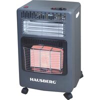 Hausberg HB-1022NG LPG- und Elektrogasherd, Piezozündung, 3 Keramikheizplatten, Gesamtleistung 4,2 kW, automatisches Gasabsperrsystem, Schwarz