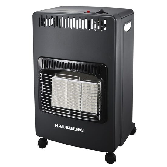 Hausberg HB-1021NG LPG-Gasherd, Piezozündung, 3 Keramikheizplatten, Gesamtleistung 4,2 kW, automatisches Gasabsperrsystem, Schwarz