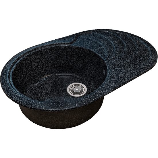 Kitchen sink Sanitec NS SN9033ST-NG, granite-composite, black, 1 left bowl, 78 x 50 cm
