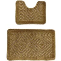 2er-Set HAUSBERG HB-H435MR Badematten, Textilmaterial, 46x72/46x35 cm, Braun