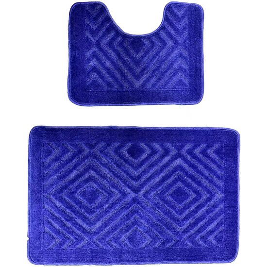 2er-Set HAUSBERG HB-H435BL Badematten, Textilmaterial, 46x72/46x35 cm, Blau