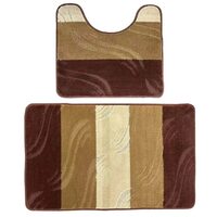 2er-Set HAUSBERG HB-H437MR Badematten, Textilmaterial, 57x100/57x50 cm, Braun