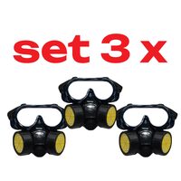 3er-Set Tatta TT-MP (MASG) Chemikalien-Sprühschutzmaske, Dämpfe oder Staub