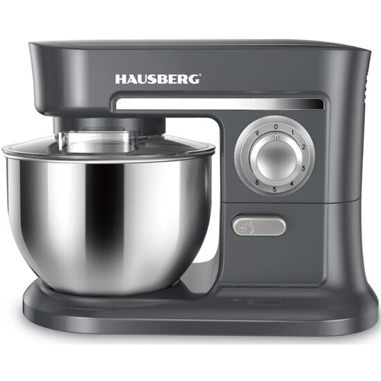 Mixer mit Schüssel HAUSBERG HB-7620GR, Leistung 1000W, 5 Liter, 6 Geschwindigkeiten, Grau