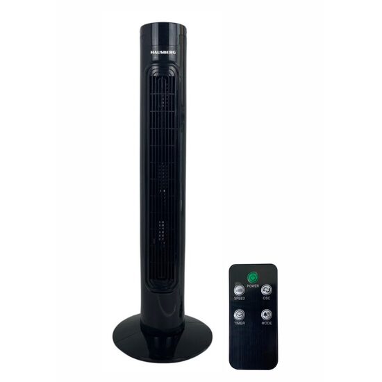 HAUSBERG HB-5951NG Tower Fan with Remote Control, Touch, 60W, 32 inches, 3 Operating Modes, 3 Speeds, Black