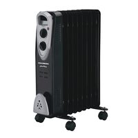Hausberg HB-8909NG Elektroheizung, 2000 W, 9 Elemente, 3 Leistungsstufen, Einstellbarer Thermostat, Überhitzungsschutz, Kippschutz, Kontrollleuchte, Schwarz