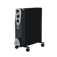 Hausberg HB-8911NG Elektroheizung, 2500 W, 11 Elemente, 3 Leistungsstufen, Einstellbarer Thermostat, Überhitzungsschutz, Kippschutz, Kontrollleuchte, Schwarz
