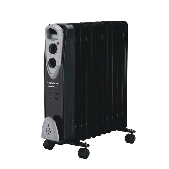 Hausberg HB-8913NG Elektroheizung, 2500 W, 13 Elemente, 3 Leistungsstufen, Einstellbarer Thermostat, Überhitzungsschutz, Kippschutz, Kontrollleuchte, Schwarz