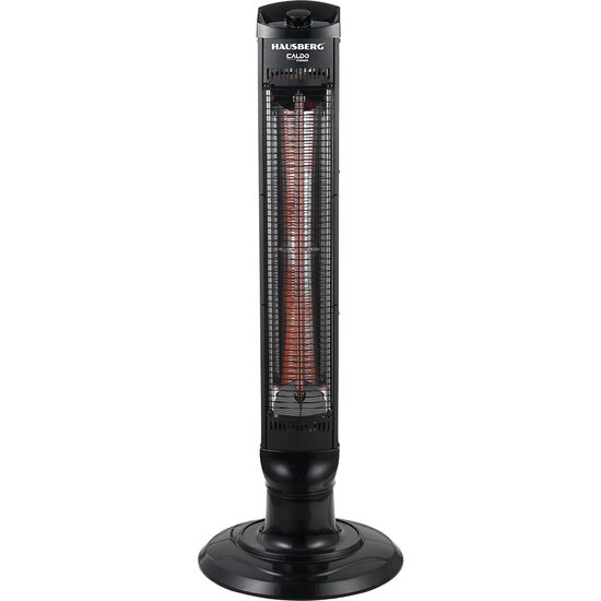 Hausberg HB-8561NG tower type electric radiator, 1000W, 2 temperature levels, carbon fiber tube, safety for overturning, oscillation, transport handle, Black