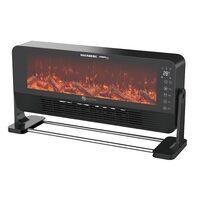Electric fireplace with Fan Hausberg HB-8216NG, Remote control, 2000W, 2 heating settings, PTC ceramic heating with flame effect, Thermostat 15-35 degrees C, IP24 protection, Black