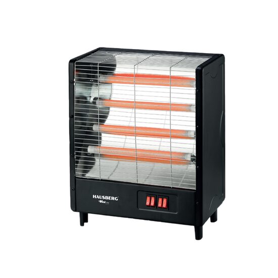Electric radiator Hausberg HB-8803NG, 2000W, 4 power levels, 4 ceramic tubes, Black