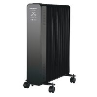 Hausberg HB-8955NG Digitaler Elektroheizer mit Fernbedienung, 2500 W, 11 Elemente, 3 Einstellungen, elektronischer Thermostat, Überhitzungsschutz, Kippschutz, Schwarz