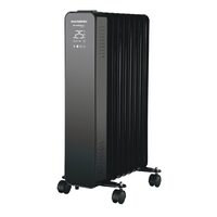 Hausberg HB-8950NG Digitaler Elektroheizer mit Fernbedienung, 2000 W, 9 Elemente, 3 Einstellungen, elektronischer Thermostat, Überhitzungsschutz, Kippschutz, Schwarz