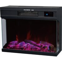 Elektrokamin mit Ventilator und Fernbedienung Hausberg HB-8221NG, 2000W, echter Flammeneffekt, 2 Heizstufen, elektronischer Thermostat, 4 Farben, Touchscreen, Metall und Glas
