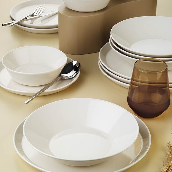 FORZA table service, 24 pieces, 6 people, porcelain, cream, Kutahya Porselen