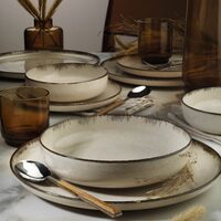 Moderna Dotti table service, 24 pieces, 6 people, porcelain, cinnamon, kutahya porcelain