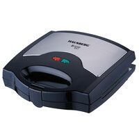 Sandwichmaker 3 in 1 HAUSBERG HB-3514IN, 700-800 W, 3 abnehmbare Antihaftplatten, Thermostat, Schwarz/Edelstahl