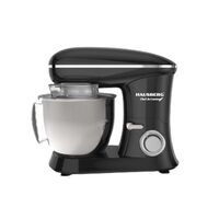 Mixer mit Edelstahlschüssel HAUSBERG HB-7622NG, 1600-1700 W, 6,5 L Edelstahlschüssel, 10 Geschwindigkeiten, Geräuschpegel 95dB, Schwarz