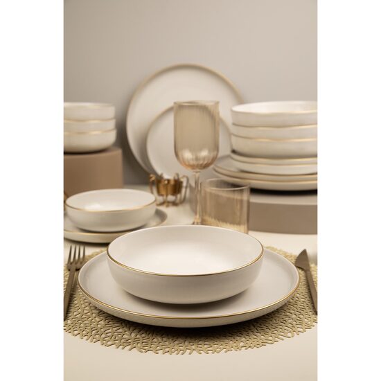 Kutahya Porselen Moderna Matte 16-piece dinner set for 4 people in Cream Porcelain